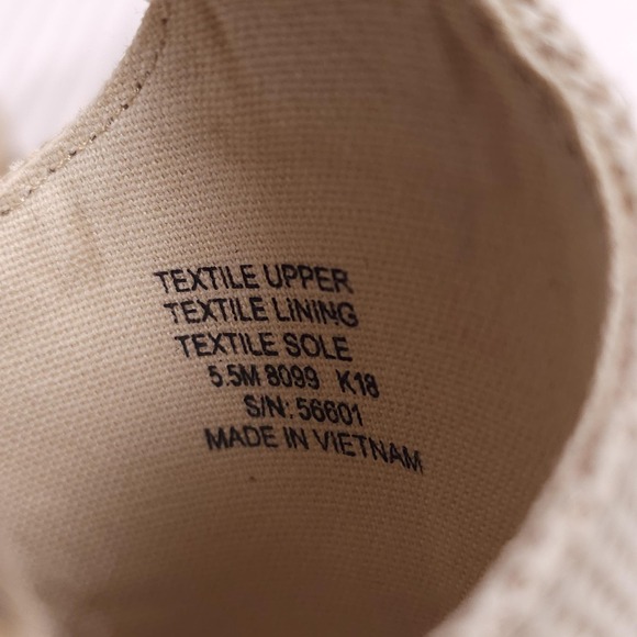 Tory Burch Shoes Womens 5.5 Catalina Wedge Beige Espadrille White Canvas Resort - Picture 9 of 14